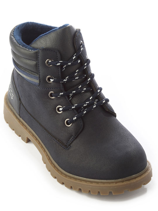 Fshoes Kids Military Boots with Lace Blue