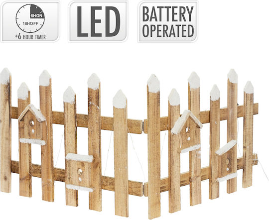 ECD Germany Illuminated Christmas Wooden Figure Fence Brown 39x39x39cm