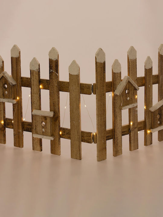 ECD Germany Beleuchtet Weihnachtliche Holz Figur Zaun Braun 39x39x39cm