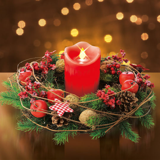 Christmas Plastic Red Battery Candle