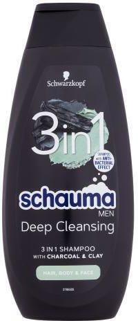 Schwarzkopf Charcoal and Clay Bubble Bath Gel for Men with AHA and Powder Scent 400ml