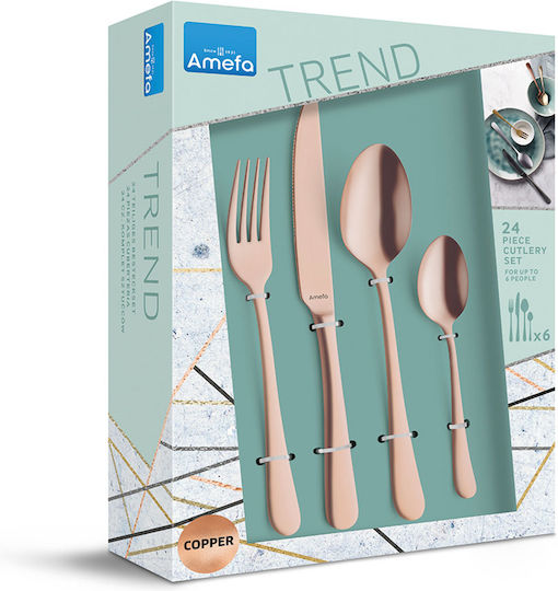 Amefa Austin Cutlery Set Stainless Copper 24pcs