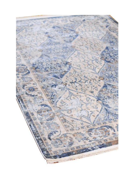 Klonaras Oska 1372 Rug Rectangular with Fringes Greyish Blue