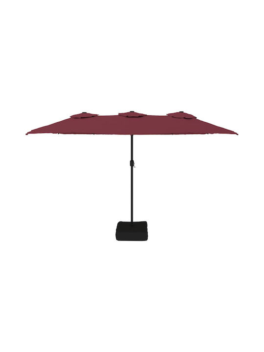 Aluminium Burgundischer Garten- und Terrassen-Sonnenschirm 4.49x2.45xHöhe 2.45 m