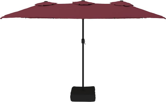 Aluminium Burgundischer Garten- und Terrassen-Sonnenschirm 4.49x2.45xHöhe 2.45 m