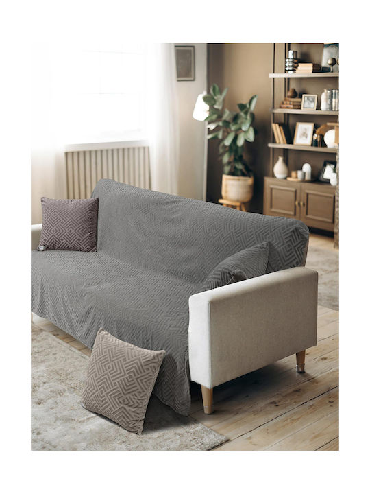 Madi Διακοσμητική Μαξιλαροθήκη Lavir Grey 50x50εκ.
