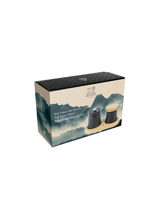 Ready Manual Metallic Spice Mill Set 8cm Black 2pcs