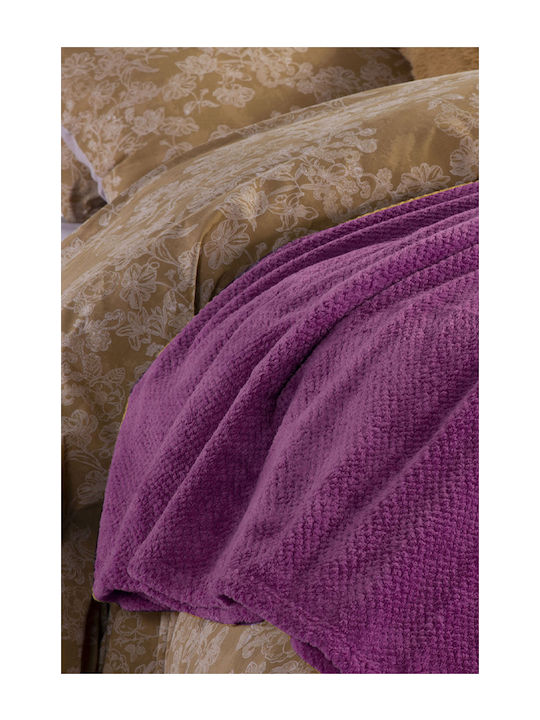 Nef-Nef Homeware Record Κουβέρτα Fleece Υπέρδιπλη 240x220εκ. Mauve