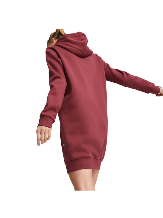 Puma Mini Athletic Dress Long Sleeve with Hood Burgundy