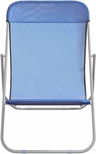 vidaXL Lounger-Armchair Beach with Recline 3 Slots Blue Waterproof 83x57.5x81cm Set of 2pcs