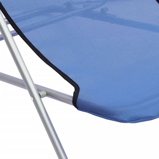 vidaXL Lounger-Armchair Beach with Recline 3 Slots Blue Waterproof 83x57.5x81cm Set of 2pcs