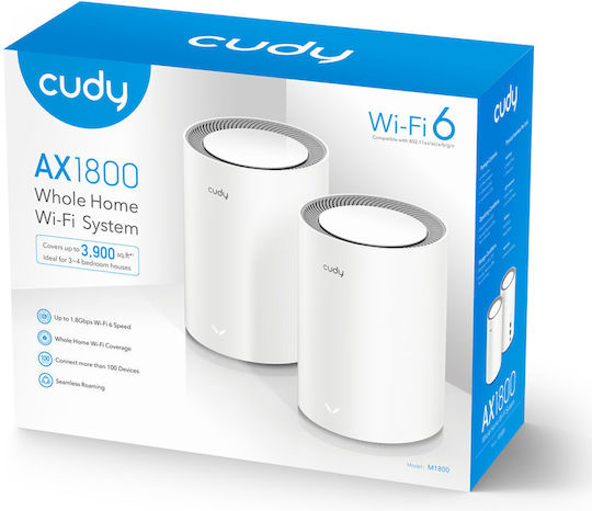 Cudy M1800 v1 Access Point with Mesh Wi‑Fi 6 Dual Band (2.4 & 5GHz) Double Kit