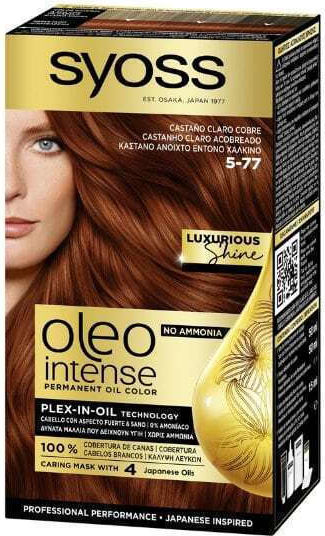 Syoss Oleo Intense Βαφή Μαλλιών Χωρίς Αμμωνία 5-77 Καστανό Ανοιχτό Έντονο Χάλκινο 50ml