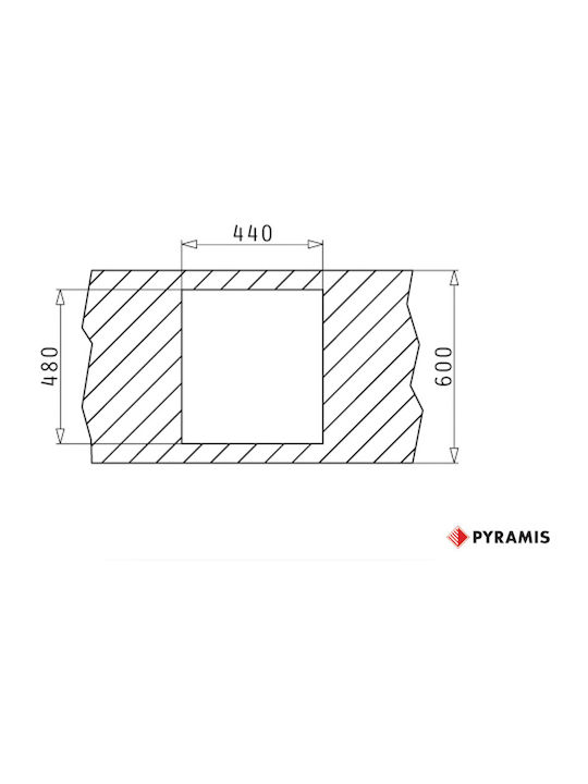 Pyramis Istros 1B Ένθετος Νεροχύτης από Συνθετικό Γρανίτη Μ46xΠ50cm Carbon
