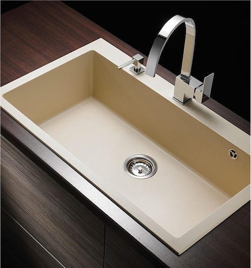 Pyramis Istros 1B 070045611 Drop-In Chiuvetă din Granit Sintetic L76xW50cm Carbon