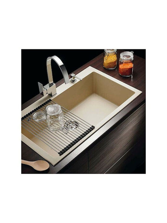 Pyramis Istros 1B 070046011 Drop-In Chiuvetă din Granit Sintetic L76xW50cm Gri de fier