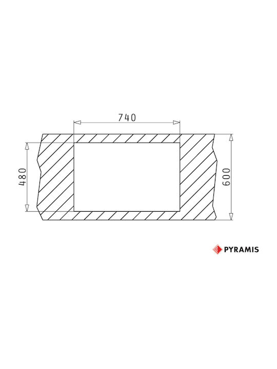 Pyramis Istros 1B 070046011 Drop-In Chiuvetă din Granit Sintetic L76xW50cm Gri de fier