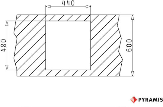Pyramis Istros 1B Ένθετος Νεροχύτης από Συνθετικό Γρανίτη Μ46xΠ50cm Iron Grey