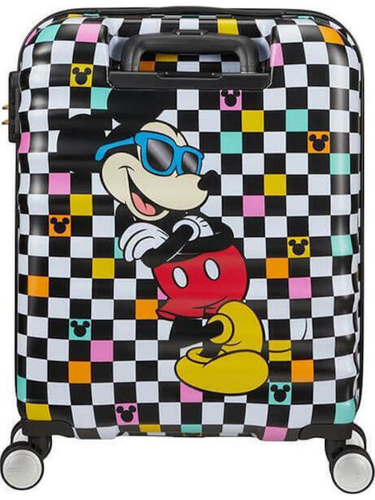American Tourister Wavebreaker Disney Kids Cabin Hard Suitcase Mickey Check With 4 Wheels Height 55cm