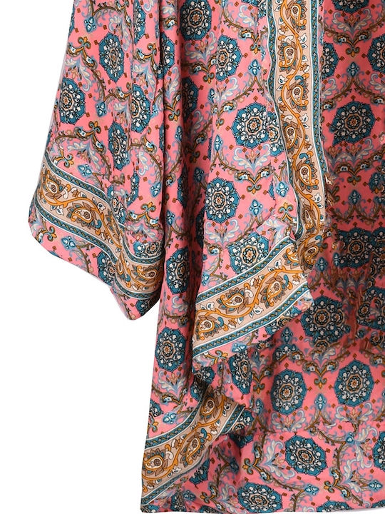 Damen Boho Kimono Boho kurz Rosa Rosa