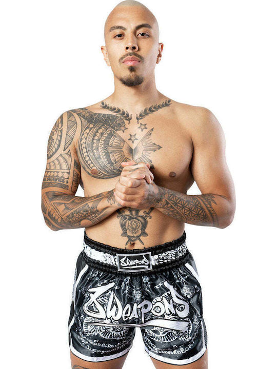 8 Weapons Sak Yant Tigers Men's Kick/Thai Boxing Shorts Black
