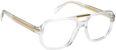 David Beckham Transparent Plastic Eyeglass Frame DB 7108 REJ