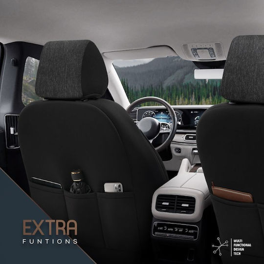 Otom Σετ Καλύμματα Αυτοκινήτου 13τμχ Δερματίνη Universal Μαύρα
