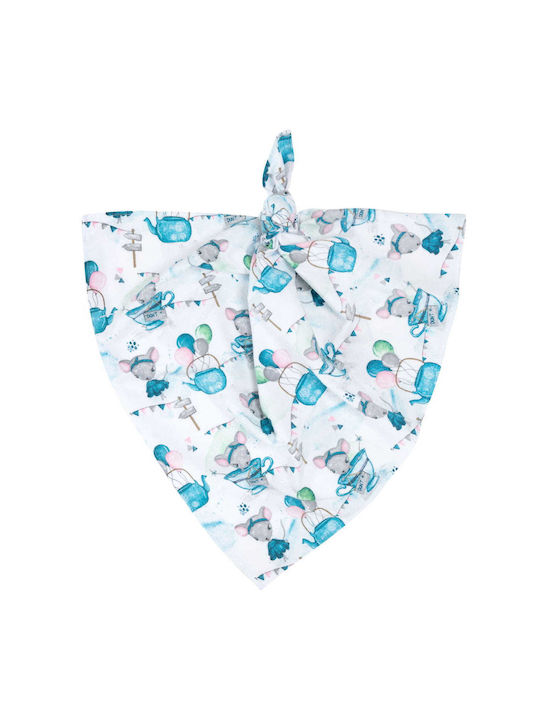 Jukki Flanel Mice Flannel Swaddle Wrap Light Blue 70x80cm.