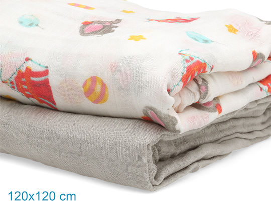 Kiokids Pătură De Înfășat 120x120cm 2 Bucăți Kiokids Pătură De Înfășat 120x120cm 2 Bucăți