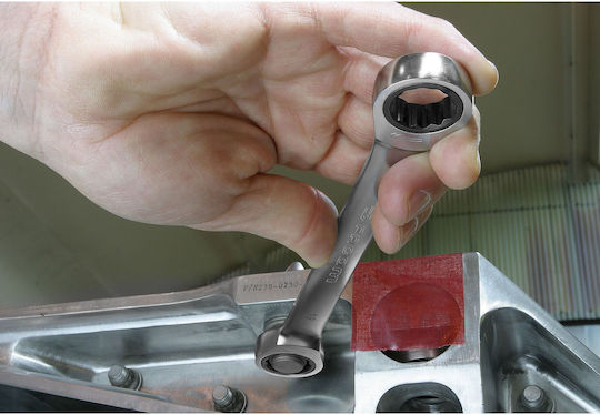 Facom Double Polygon Wrench Straight with Ratchet Mechanism 14x15mm