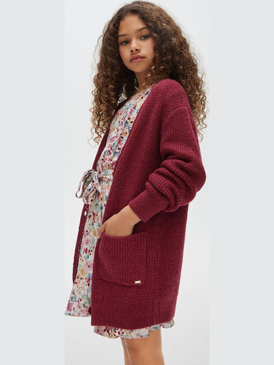 Kids Cardigan Knitted Purple
