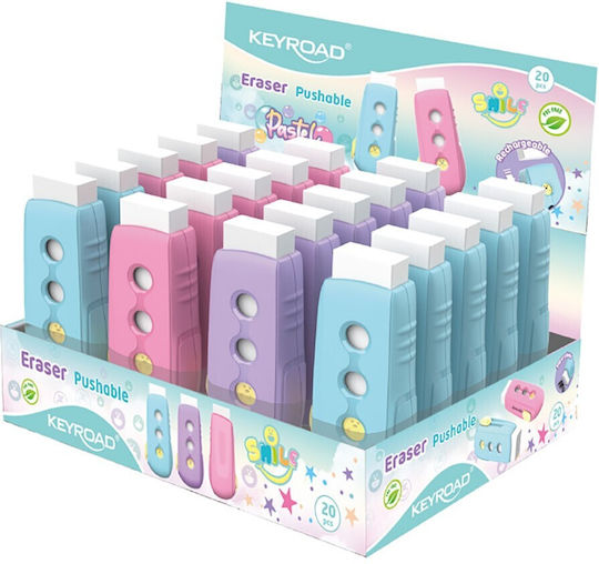 Keyroad Eraser for Pencil and Pen Pastel Smile (Μiscellaneous colours) 1pcs