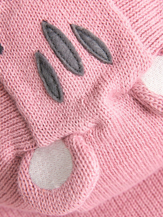 Kinder-Sweatshirtjacke Baumwolle mit Kapuze Rosa