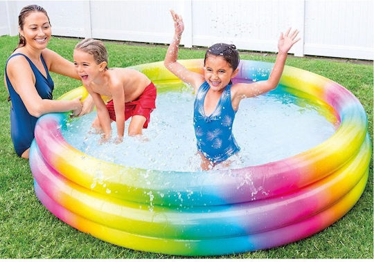 Intex Rainbow Ombre Children's Round Swimming Pool 581lt Inflatable 168x41cm