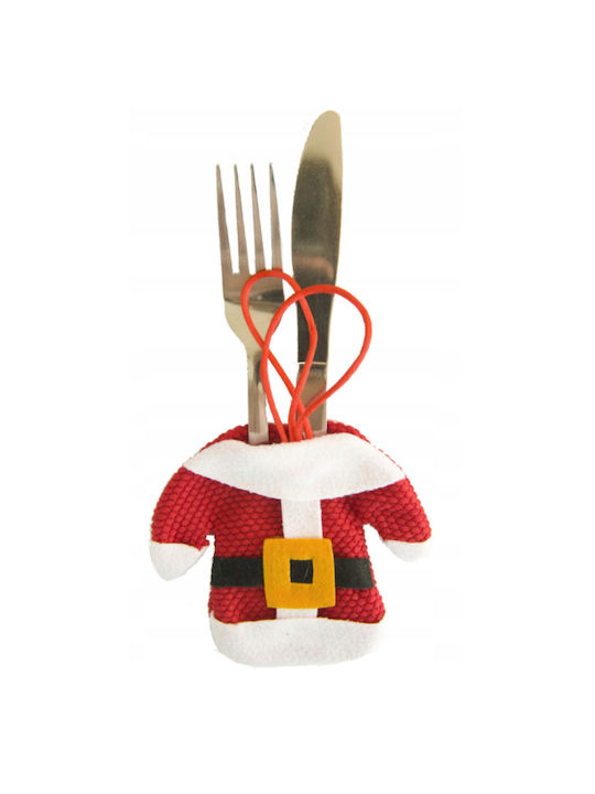 Set Christmas Cutlery Red L11xW8cm. 4pcs