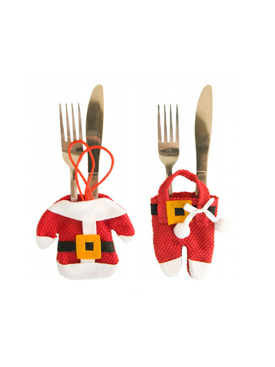 Set Christmas Cutlery Red L11xW8cm. 4pcs