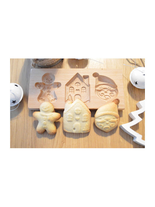 Scrap Cooking Christmas Sweets Pan/Mold Wooden Beige