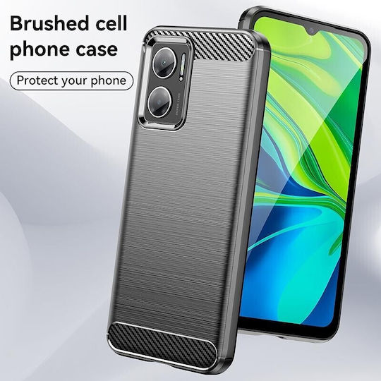 Brushed Carbon Fiber Задна корица Силикон Черен (Redmi 10 5G)