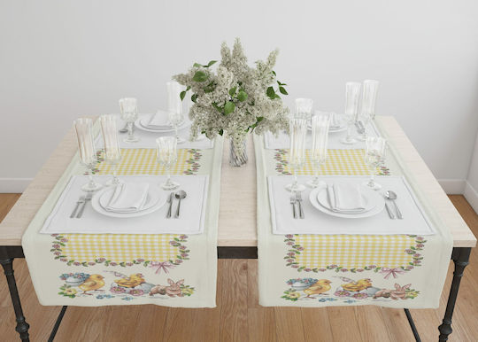 Vassiliadis Bros Easter Tablecloth Fabric White 140x140x47cm