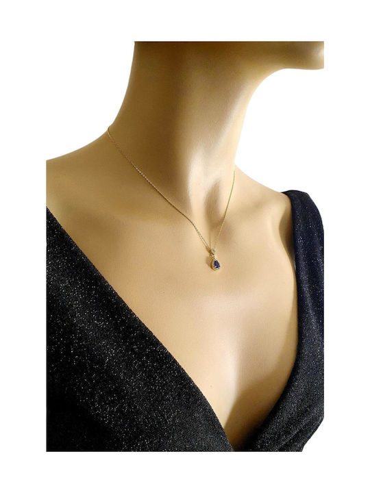 Papadopoulos Gold Necklace with design Tear from Gold 14K