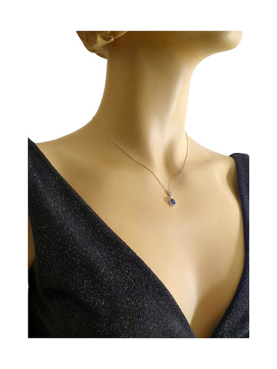 Papadopoulos Gold Necklace with design Tear from White Gold 14K