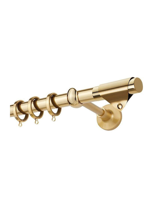 Zogometal Metallic Curtain Pole Prestige LX Collection Double with Rail Φ25mm 160cm Oro Matt / Oro