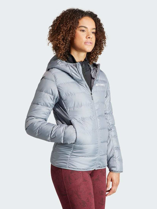 Terrex Multi Women's for Hiking Short Puffer Jacket for Winter with Hood