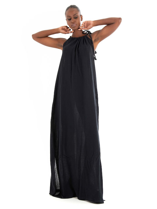 Collectiva Noir Καλοκαιρινό Mini Φόρεμα Μαύρο