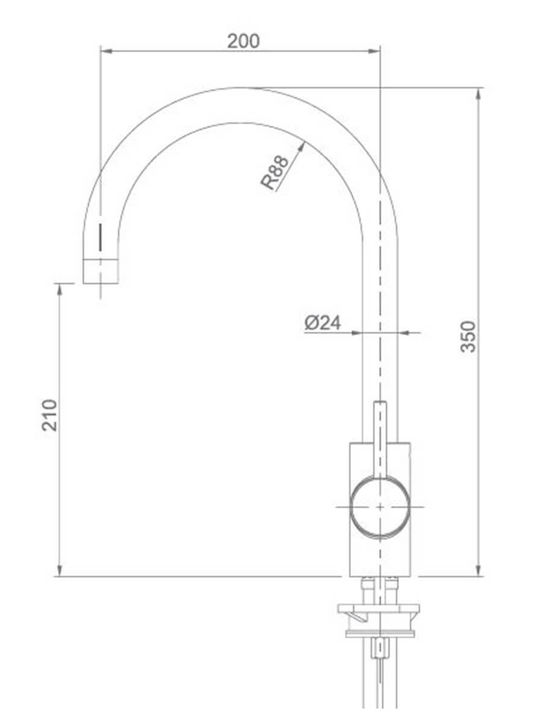 Sanitec Doppio Μπαταρία Κουζίνας Πάγκου Inox Metallic Coffee