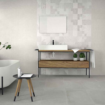 Κολοσσός Tempo Kitchen Wall / Bathroom Matte Ceramic Tile 90x33cm Perla