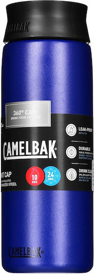 Camelbak Hot Cap Travel Mug Glass Thermos Stainless Steel BPA Free 600ml Navy with Mouthpiece