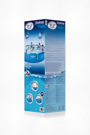 Bestway Steel Pro Кръгъл Басейн 6473л с Метална Рамка 366x76см Син