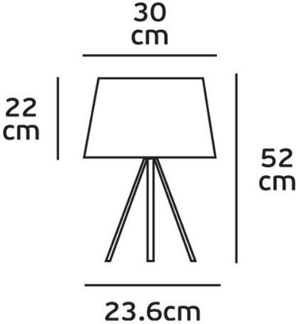 VK Lighting Metal Table Lamp for Socket E27 with Gray Shade and Base