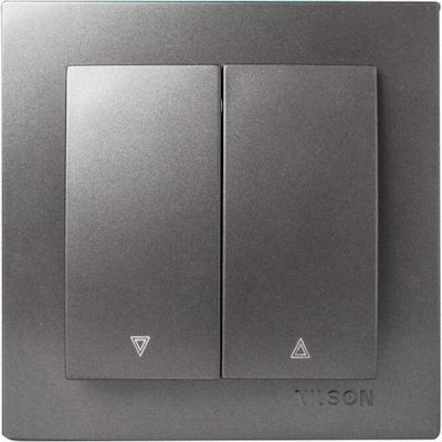 Geyer Nilson Recessed Electrical Rolling Shutters Wall Switch with Frame Basic Anthracite 24161011